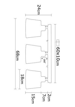 Camlı 3Lü Plafönyer Gri Kemer-N-268