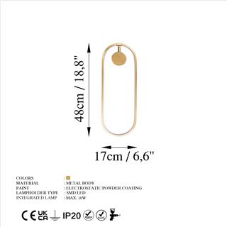 LedLi Aplik Parlak Gold Can-13557
