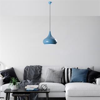 Retro Tekli Sarkıt Avize Mavi, Modern Dekoratif Metal Sıvama Tavan Aydınlatma SAGLAM-3774-LIGHTBLUE