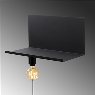 Metal Tekli Raf Aplik Pütürlü Siyah Rafaplık-50-500-Black
