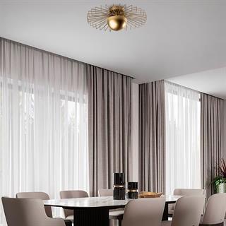 Tel Başlık Model Metal Plafönyer Avize Parlak Gold, Dekoratif Tavan Aydınlatma KAYA-15226-L