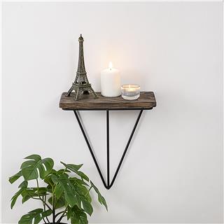 Dekoratif Duvar Rafları Pütürlü Siyah Koyu Ceviz Ahşap | Cm-019-Srk