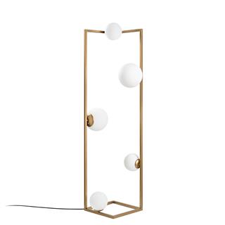 Camlı 5Li Lambader Parlak Gold Corner-13776