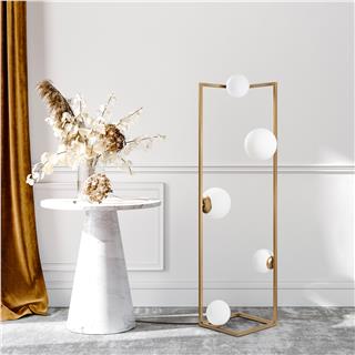 Camlı 5Li Lambader Parlak Gold Corner-13776