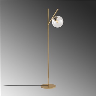 Camlı Tekli Lambader Parlak Gold Fork-13029