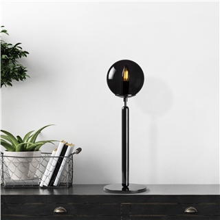 Modern Metal Masa Lambası Küre Glop Cam Başlıklı E14 Duy Minimal Tasarım Abajur,KING-11460