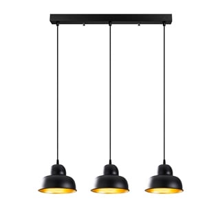 Metal Sıvama 3Lü Sıralı Sarkıt Pütürlü Siyah Gold Cakır-180Black-2