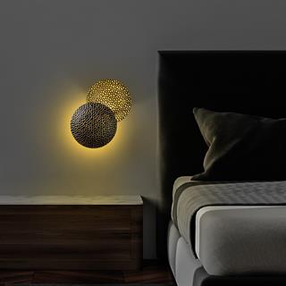 Yosma Modern Ledli Aplik Siyah Gold, Ambiyans Led Duvar Aydınlatma 3000K Sarı Işık YOSMA-13644
