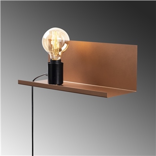 Metal Tekli Raf Aplik Mat Bakır Rafaplık-40-501-Copper