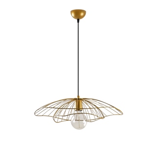 Mantar Tekli Tel Sarkıt Avize Mat Gold, Sarkıt Lamba Aydınlatma MANTAR-6502