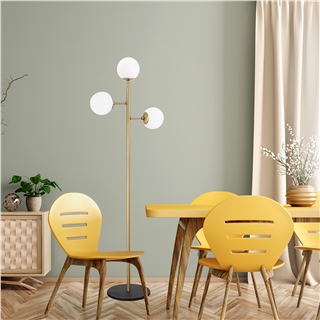 Camlı 3Lü Lambader Parlak Gold Atmaca-10290