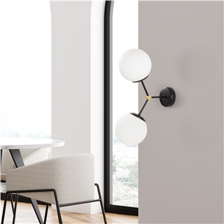 Modern Çift Camlı Duvar Apliği Glop Beyaz Cam E27 Duy Yatak Başı Koridor,DAMAR-6342