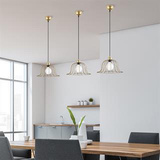 Boey Tekli Tel Sarkıt Avize Parlak Gold, Modern Dekoratif Metal Lamba BOEY-11391