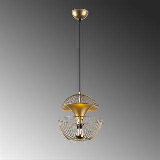 Telmander Geometrik Tel Sarkıt Avize Gold, Modern Art Deko Tasarım Tavan Aydınlatma TELMANDER-11410