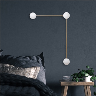 Camlı 3Lü Aplik Parlak Gold Domıno-11049