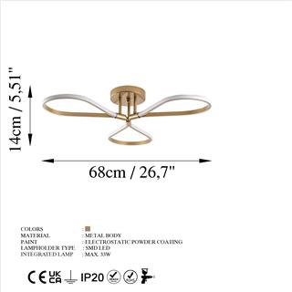 LedLi Avize Parlak Gold Damla-13542