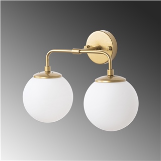 Camlı 2Li Aplik Parlak Gold Horn-12210