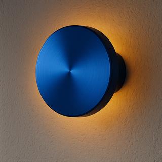 Aura Ledli Metal Sıvama Tekli Duvar Aplik Çap 12 cm,Metalik Mavi,Ambiyans Aydınlatma AURA-15520-S