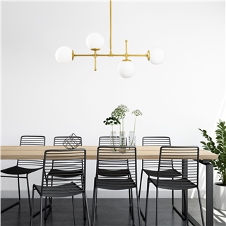Camlı 4Lü Avize Mat Gold Mudonı-Mr-951