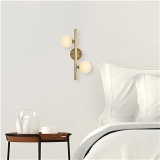 Camlı 2Li Aplik Parlak Gold Domıno-11037