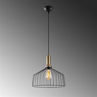 Dear Tekli Tel Sarkıt Avize Siyah, Modern Dekoratif Metal Lamba DEAR-11200