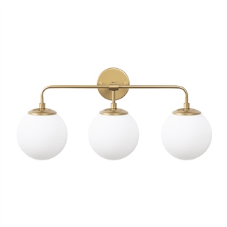 Camlı 3Lü Aplik Parlak Gold Horn-12205