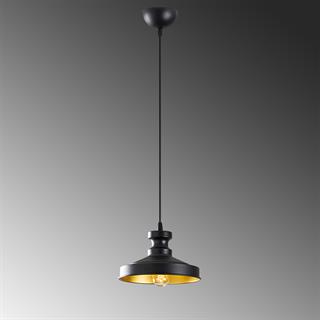 Retro Tekli Sarkıt Avize Siyah, Dekoratif Metal Sıvama Başlık Lamba GULLU-182BLACK-1