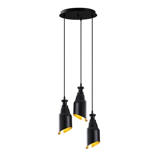 Metal Sıvama 3Lü Tepsi Sarkıt Pütürlü Siyah Kademelı-191Black-3