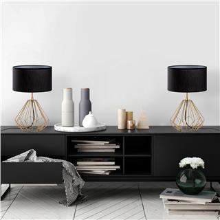 Abajur Başlıklı Masa Lambası Parlak Gold Dıamond-S-710-Set