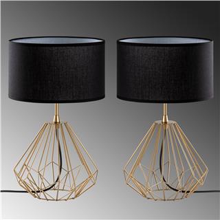 Abajur Başlıklı Masa Lambası Parlak Gold Dıamond-S-710-Set