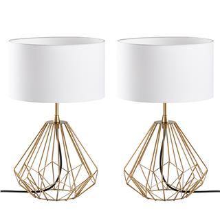 Abajur Başlıklı Masa Lambası Parlak Gold Dıamond-S-711-Set