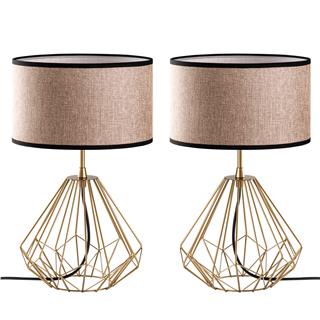 Abajur Başlıklı Masa Lambası Parlak Gold Dıamond-S-712-Set