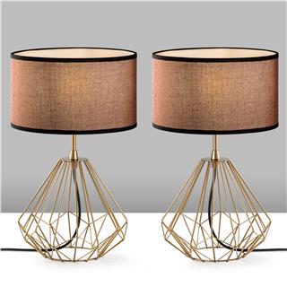 Abajur Başlıklı Masa Lambası Parlak Gold Dıamond-S-713-Set