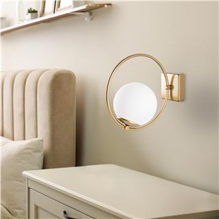 Modern Gold Aplik Glop Camlı Duvar Lambası E27 Duy,Salon Yatak Başı Koridor Antre Cafe,DOLUNAY-3912