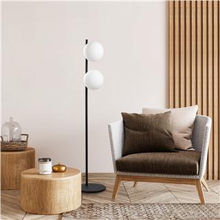 Camlı 2Li Lambader Pütürlü Siyah Dual-13755