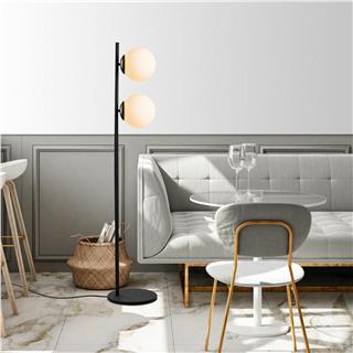 Camlı 2Li Lambader Pütürlü Siyah Dual-13755