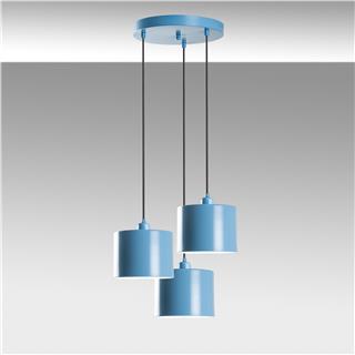 Metal Sıvama 3Lü Tepsi Sarkıt Mavi Duz-195Lıghtblue-3