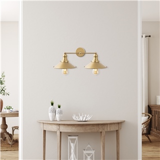 Metal Sıvama 2Li Aplik Parlak Gold Conıcal-12191