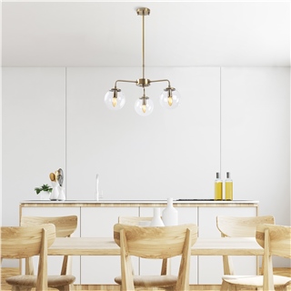 Camlı 3Lü Avize Eskitme Vıran-10990