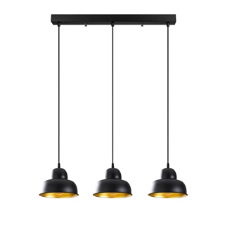 Metal Sıvama 3Lü Sıralı Sarkıt Pütürlü Siyah Gold Cakır-180Black-2
