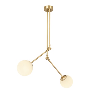 Camlı 2Li Avize Parlak Gold Cambaz-3452