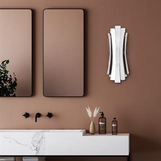 Linea Çift Yönlü Modern Metal Aplik Parlak Krom, Minimalist Duvar Lambası LINEA-15443