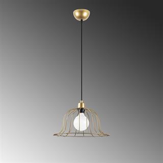 Boey Tekli Tel Sarkıt Avize Parlak Gold, Modern Dekoratif Metal Lamba BOEY-11391