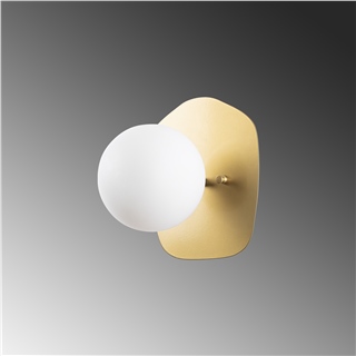 Camlı Tekli Aplik Parlak Gold Well-11670