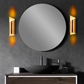 Kıvrık Çift Yönlü Modern Tekli Metal Aplik 27cm Gold, Rustik Dekoratif Duvar Lambası KIVRIK-15361