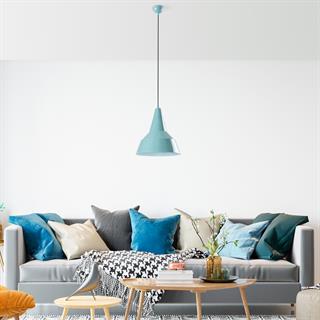 Retro Tekli Sarkıt Avize Turkuaz, Modern Dekoratif Metal Sıvama Tavan Aydınlatma 3728-TURQUOISE