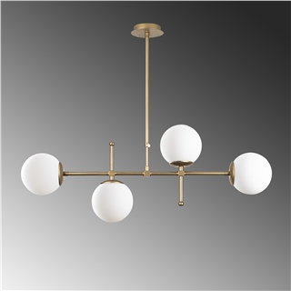 Camlı 4Lü Avize Parlak Gold Mudonı-Mr-951-1