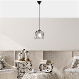 Cat Tekli Tel Sarkıt Avize Siyah, Modern Dekoratif Metal Lamba CAT-12045