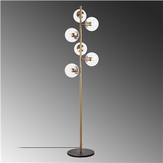 Camlı 6Lı Lambader Parlak Gold Fazlı-10505