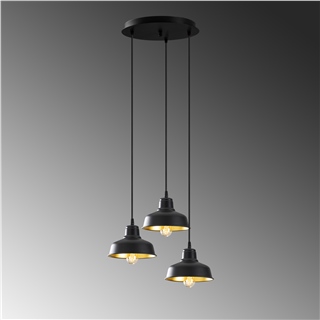 Metal Sıvama 3Lü Tepsi Sarkıt Pütürlü Siyah Mematı-181Black-3